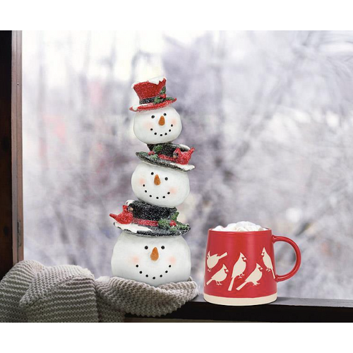 Abbott Stacked Snowman with Cardinals Abbott Stacked Snowman with Cardinals