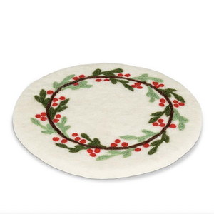 Abbott Trivet Felt Mistletoe & Berries Abbott Trivet Felt Mistletoe & Berries