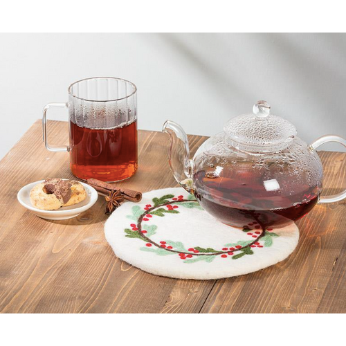 Abbott Trivet Felt Mistletoe & Berries Abbott Trivet Felt Mistletoe & Berries