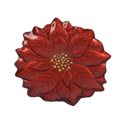 Studio 1811 Plate Red Poinsettia