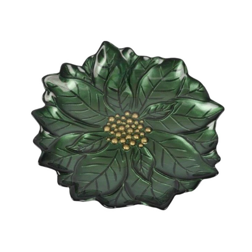 Studio 1811 Plate Green Poinsettia
