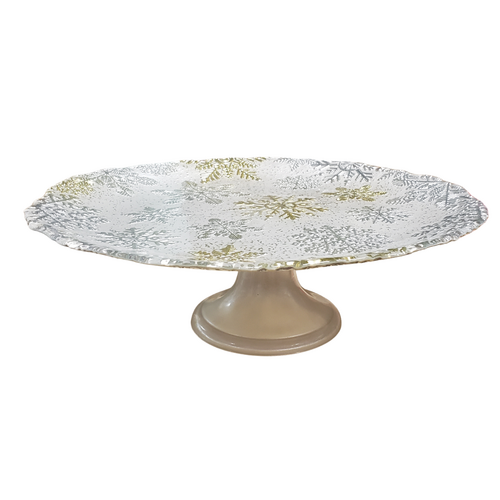 Studio 1811 Cake Plate Footed Winter Wonderland
