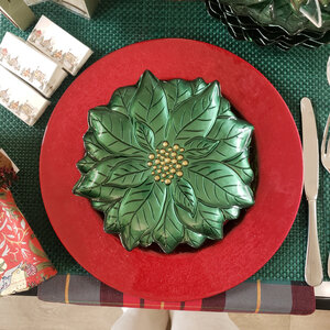 Studio 1811 Plate Green Poinsettia Studio 1811 Plate Green Poinsettia