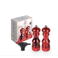 Paris Duo Podium Red Pepper Mill and Salt Mill 18 cm
