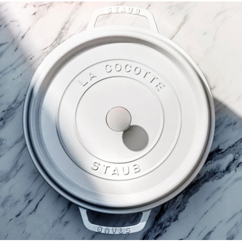 Staub Dutch Oven Round 4 QT White Staub Staub Dutch Oven Round 4 QT White Staub