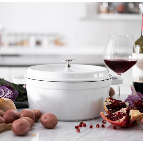 Staub Dutch Oven Round 4 QT White Staub Staub Dutch Oven Round 4 QT White Staub