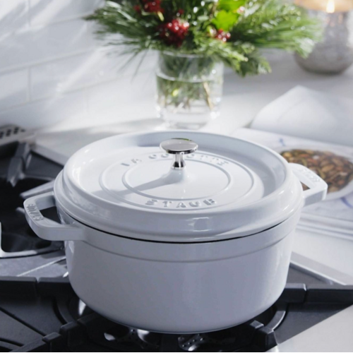 Staub Dutch Oven Round 4 QT White Staub Staub Dutch Oven Round 4 QT White Staub