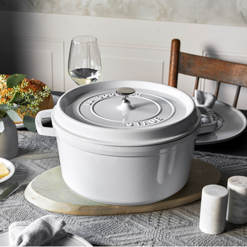 Staub Dutch Oven Round 4 QT White Staub Staub Dutch Oven Round 4 QT White Staub
