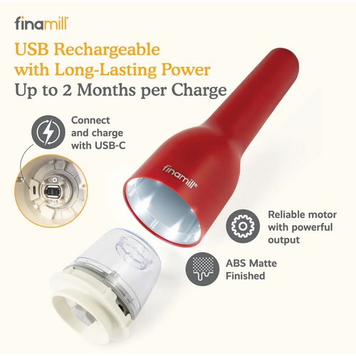 FinaMill FinaMill Grinder USB with 2 FinaPods Sangria Red