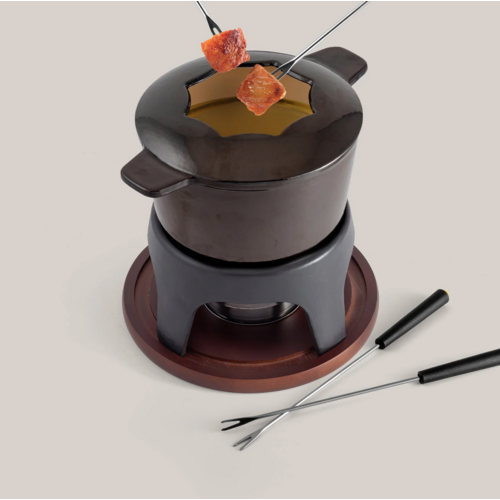 Swissmar SWISSMAR Sierra Iron Fondue Set Metallic Black