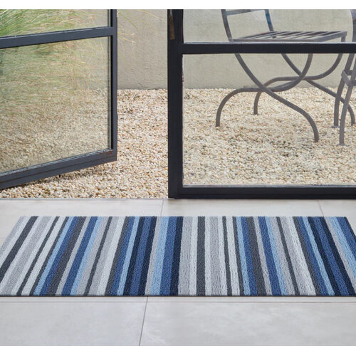 Chilewich Utility Mat Horizon Stripe Shag Deep Sea