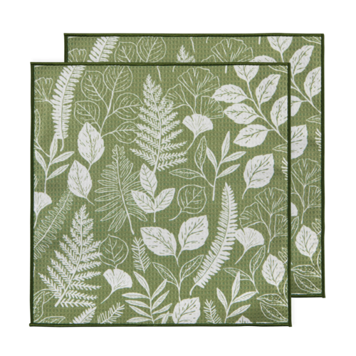 Now Designs Microfibre Dish Cloth Fern & Frond Set of 2