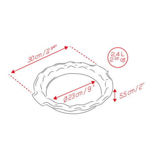 Peugeot Appolia Pie Dish Red 9 Inch