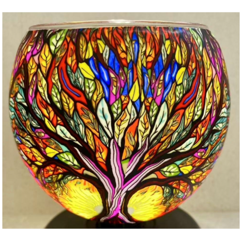 Benaya Handcrafted Art Decor Light Glass Colourful Tree of Life