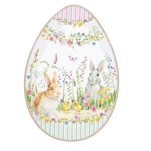 Studio 1811 Egg Shaped Platter Happy Easter 12 Inch