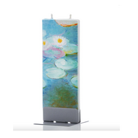Flat Candle Claude Monet Water Lilies Pink