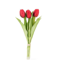 Lifelike 5 Stem Tulip Bunch Red