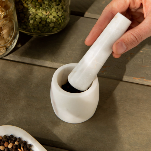 Now Designs Mortar and Pestle Small White Marble Now Designs Mortar and Pestle Small White Marble