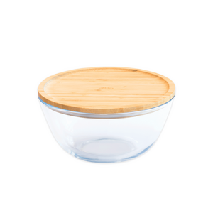 Glass Mixing Bowl with Bamboo Lid 23 cm