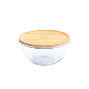Glass Mixing Bowl with Bamboo Lid 19 cm