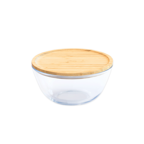 Glass Mixing Bowl with Bamboo Lid 19 cm