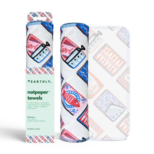 Earthly Co. Notepaper Towel 10 Pack Sardine Social