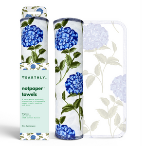 Earthly Co. Notpaper Towel 10 Pack Blue Hydrangea
