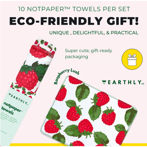 Earthly Co. Notpaper Towel 10 Pack Raspberry Lush