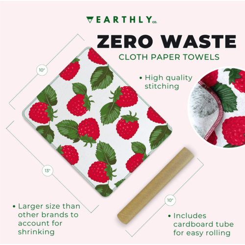 Earthly Co. Notpaper Towel 10 Pack Raspberry Lush