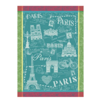 Garnier Thiebaut Tea Towel Carte De Paris Emeraude