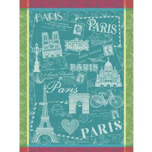 Garnier Thiebaut Garnier Thiebaut Tea Towel Carte De Paris Emeraude