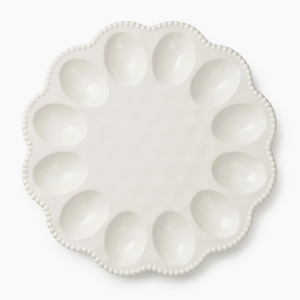 Certified International Deviled Egg Tray Perlette Cream