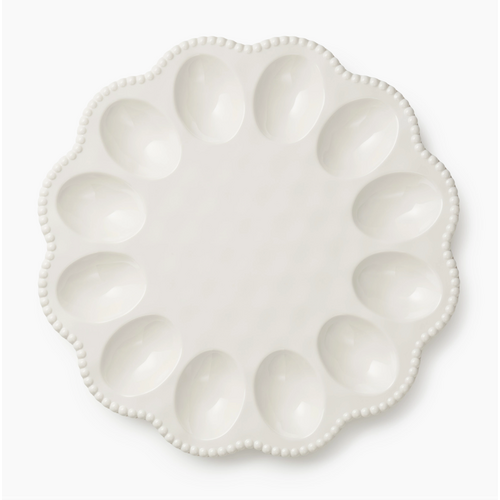 Certified International Deviled Egg Tray Perlette Cream