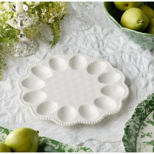 Certified International Deviled Egg Tray Perlette Cream