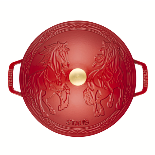 Staub French Oven Round Year of the Horse Cherry Red 5 QT Staub