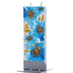 Flatyz Flat Candle Blue and Gold Flowers