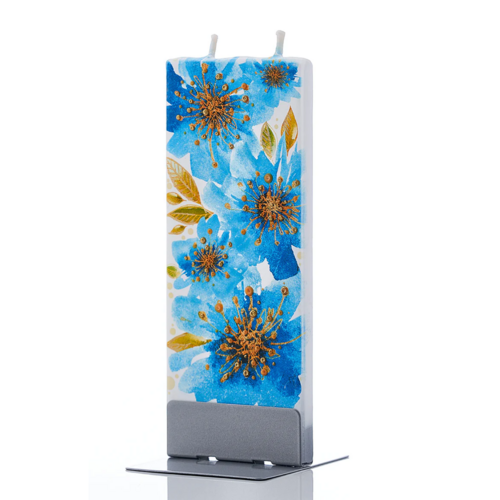 Flatyz Flat Candle Blue and Gold Flowers