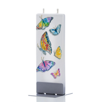 Flat Candle Rainbow Butterflies Candle