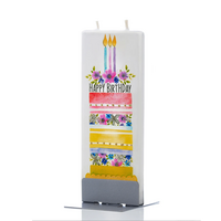 Flat Candle Happy Birthday Layered Cake