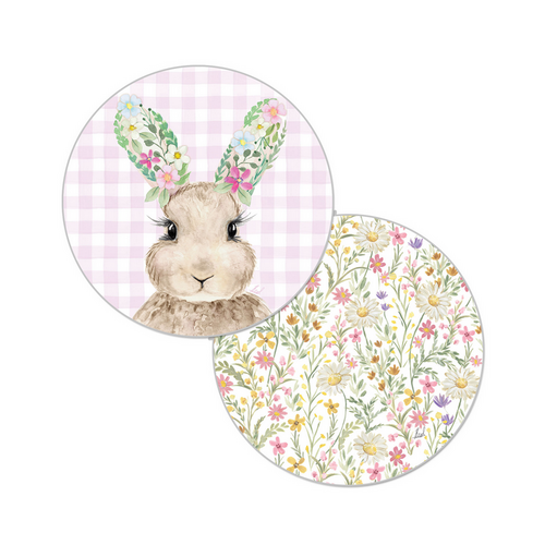 CounterArt Placemat Reversible Round Bunny Floral