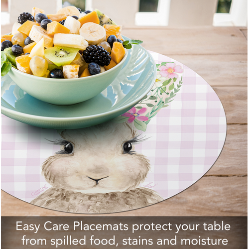 CounterArt Placemat Reversible Round Bunny Floral