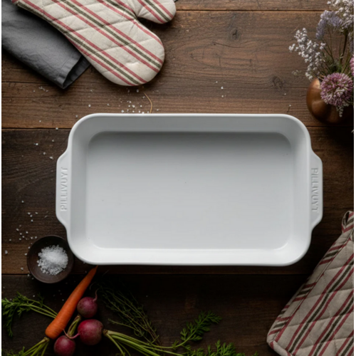Pillivuyt Plisse Deep Rectangular Roaster 13 x 9 Inch