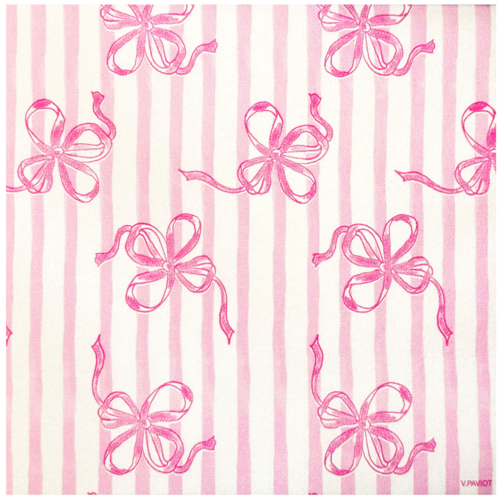 Napkin Dinner Paviot Ruban Rose