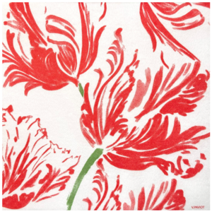 Napkin Dinner Paviot Tulipe Rouge
