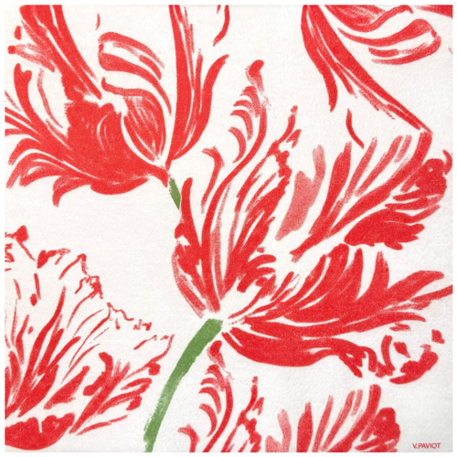 Napkin Dinner Paviot Tulipe Rouge