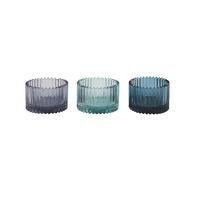 Tealight Holder Blue Set of 3