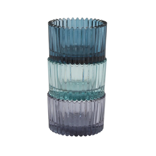 Harman Tealight Holder Blue Set of 3