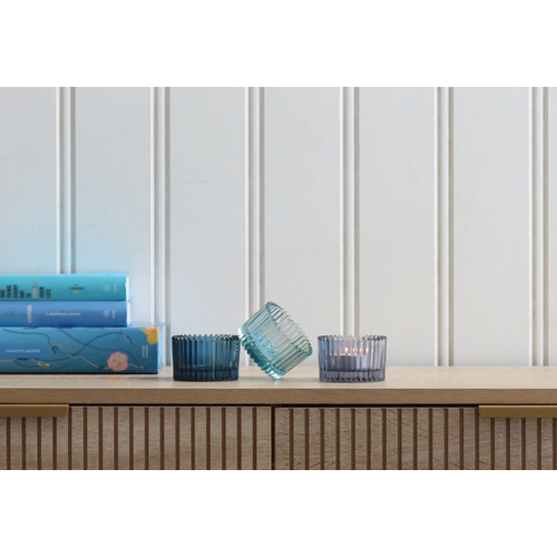 Harman Tealight Holder Blue Set of 3
