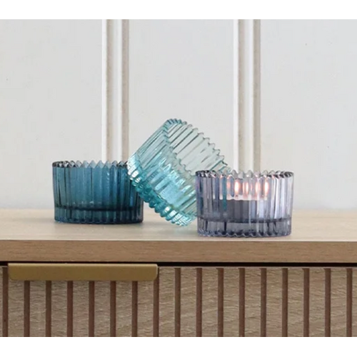 Harman Tealight Holder Blue Set of 3
