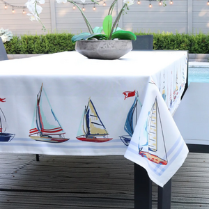 Harman Tablecloth Sailboat Stripes 60 x 120 Inch